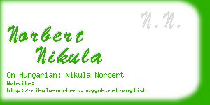 norbert nikula business card